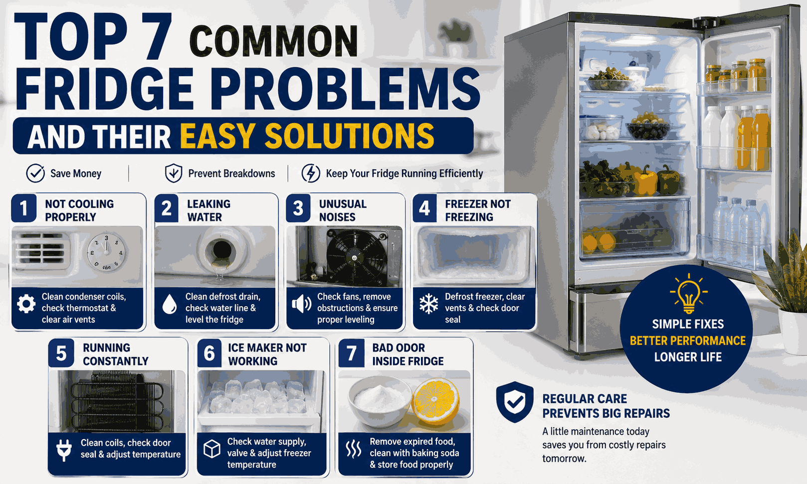 Top 7 Common Fridge Problems and Easy Solutions